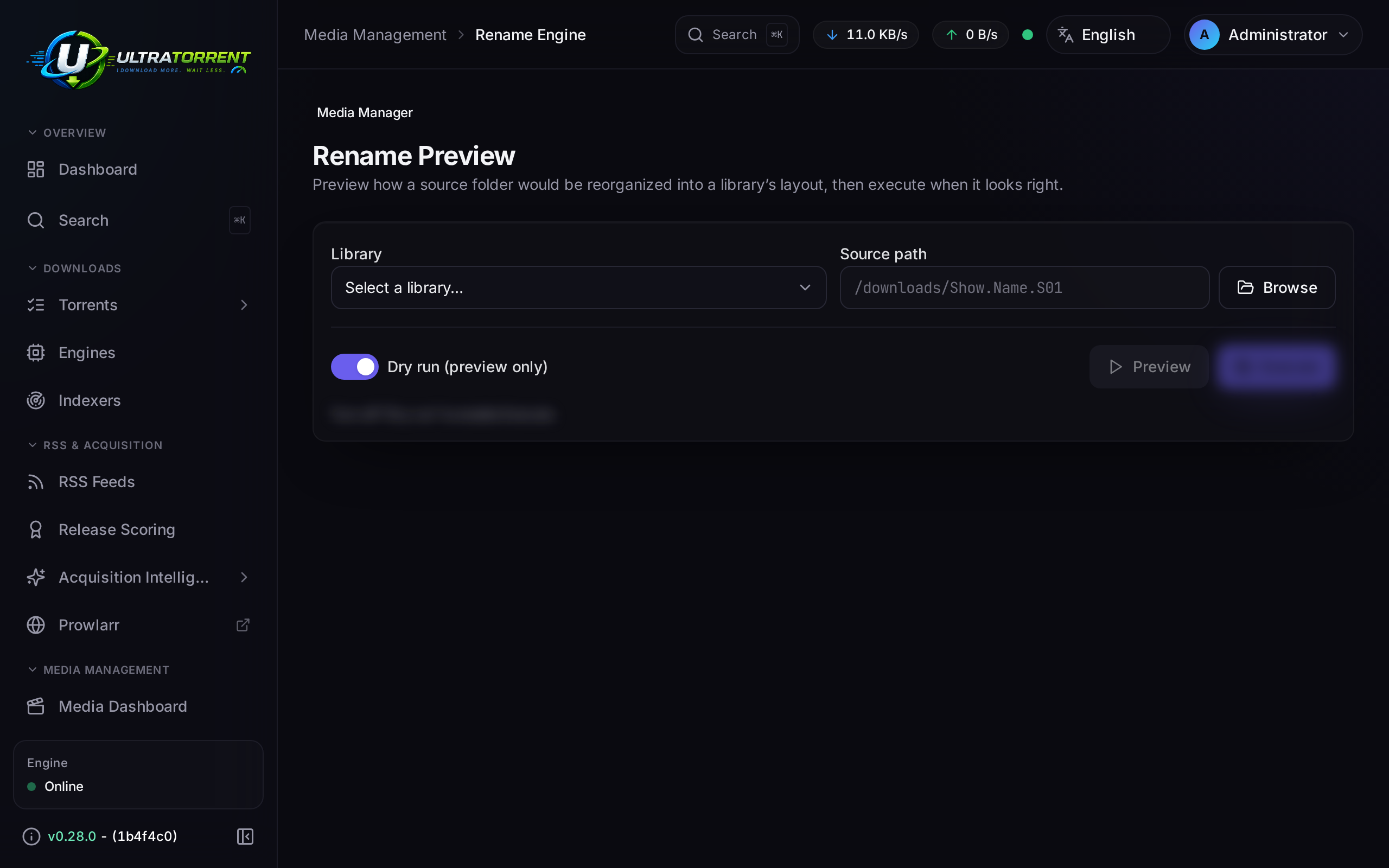 Rename preview showing the source to destination plan